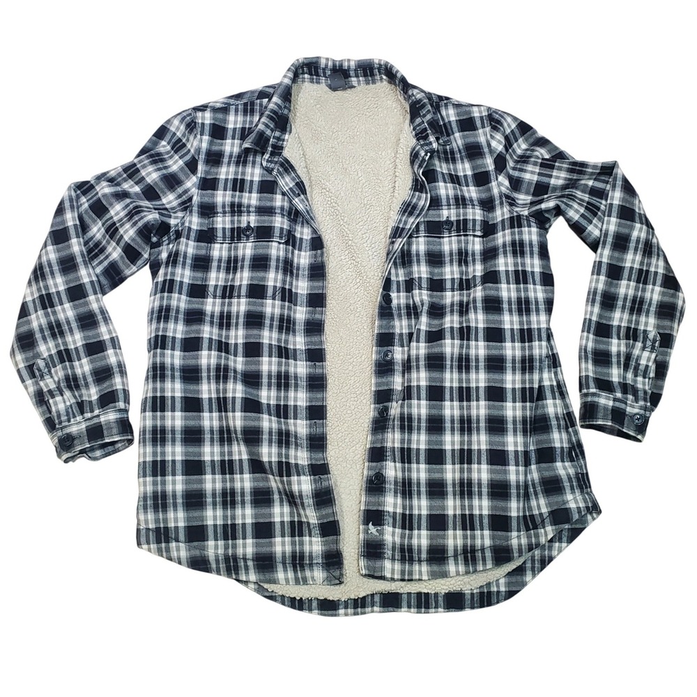 Eddie Bauer Plaid Sherpa‎ Lined Flannel Shirt Jacket Women's Medium